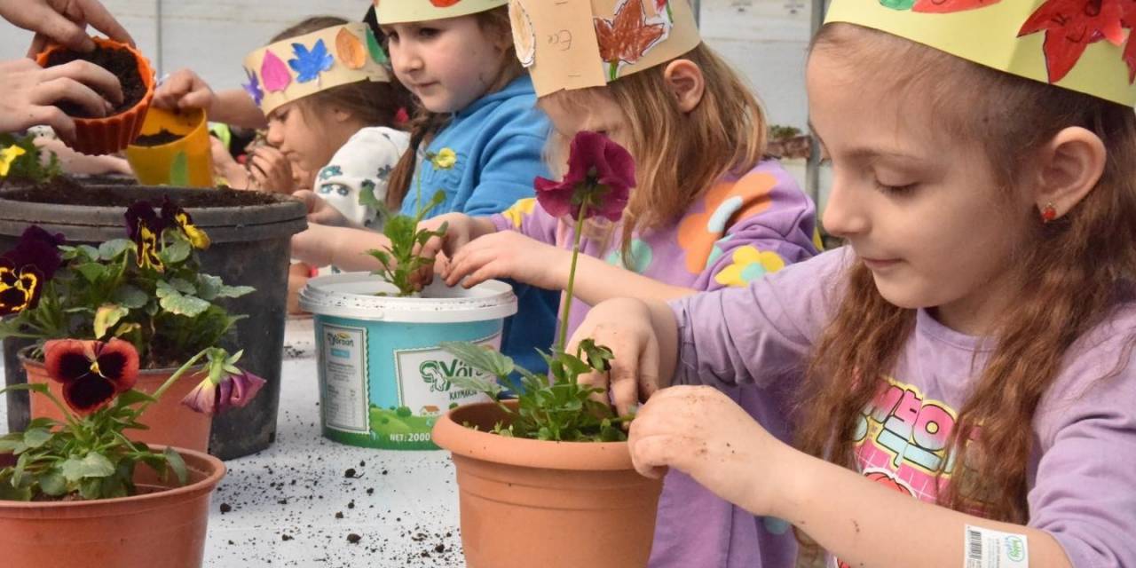 Minik Öğrenciler İtfaiye Araçlarını Ve Bitkileri Yakından İnceledi