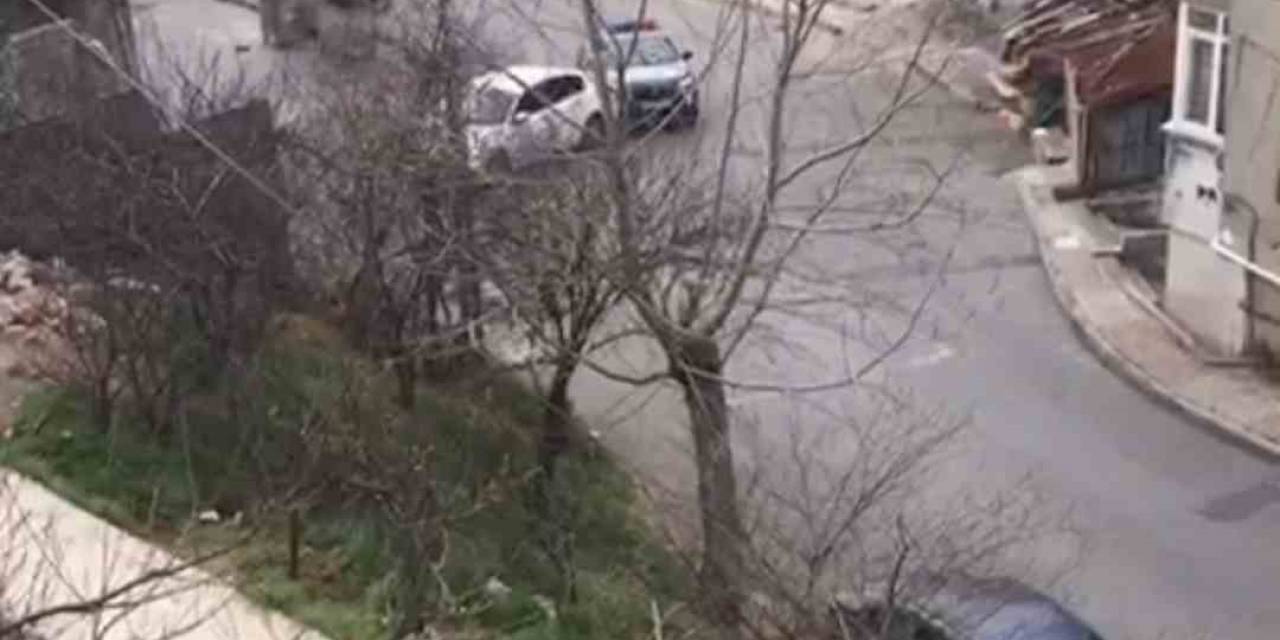 Maltepe’de Polis İle Şüpheli Şahıs Arasında Kovalamaca Kamerada