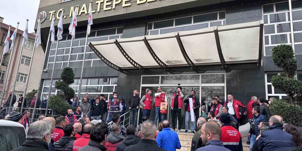 Maltepe’de Maaşını Az Bulan Belediye İşçileri Eylem Yaptı