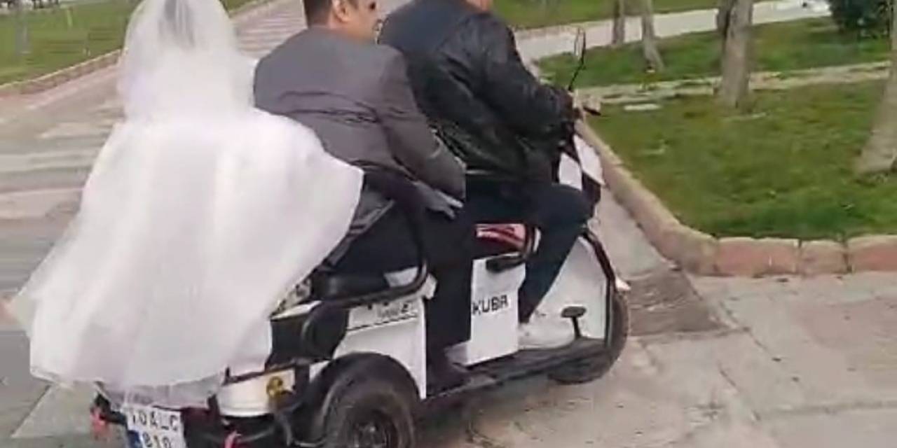 Elektrikli Scooter Gelin Arabasına Dönüştü