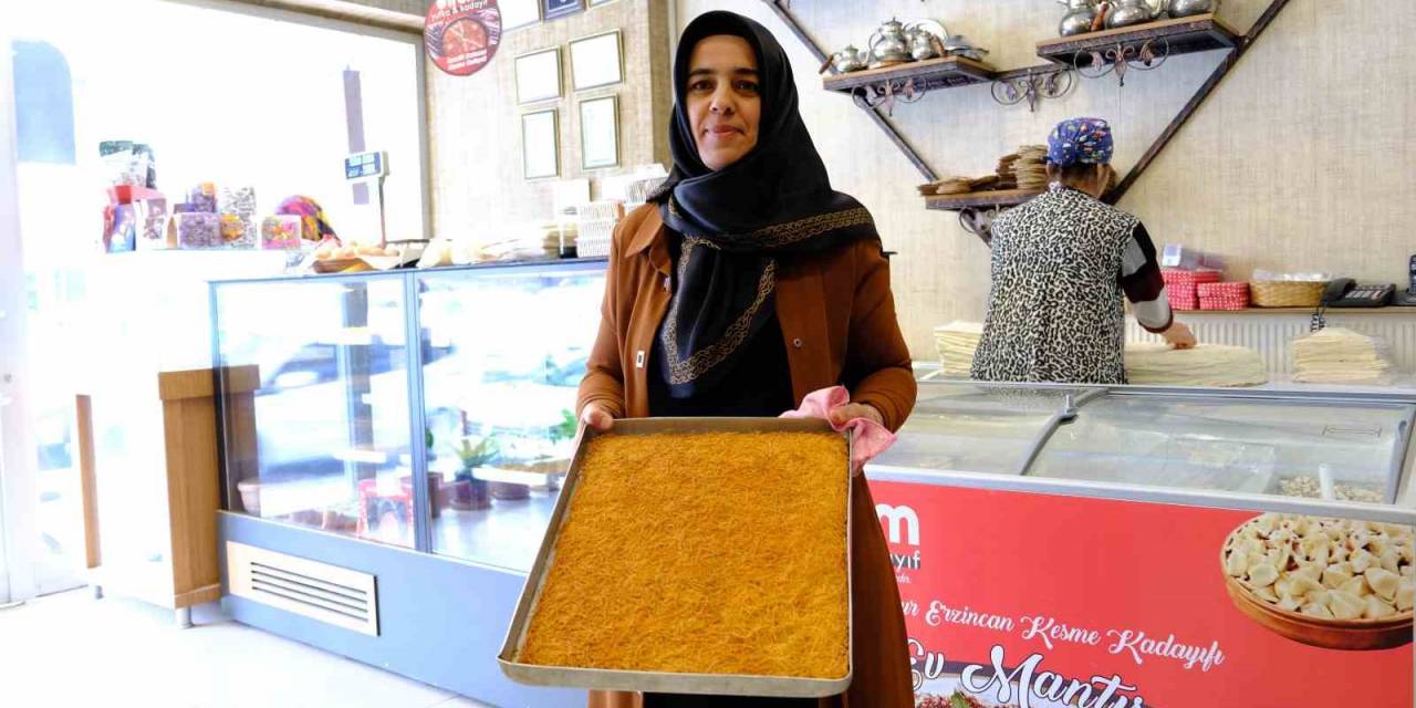 Erzincan’da İftar Sofralarının Vazgeçilmez Lezzeti: “Kesme Kadayıf Tatlısı”