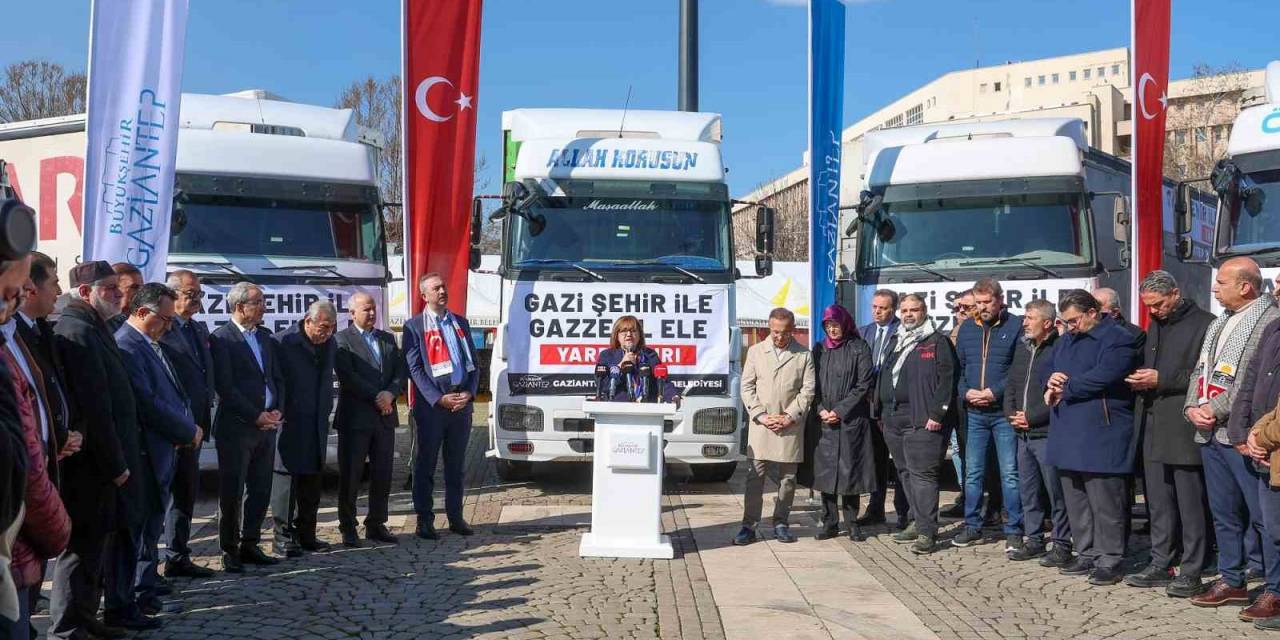 Gaziantep’te 5 Tırdan Oluşan İnsani Yardım Filosu Gazze İçin Yola Çıktı