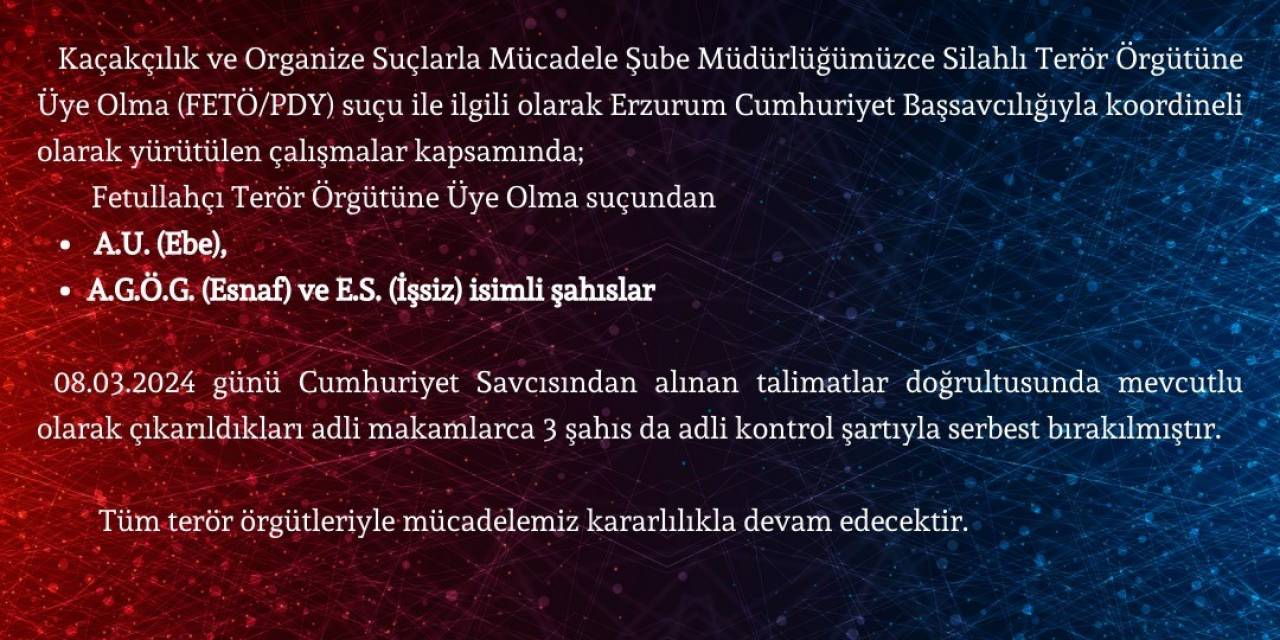 Erzurum’da Fetö/pdy Operasyonu