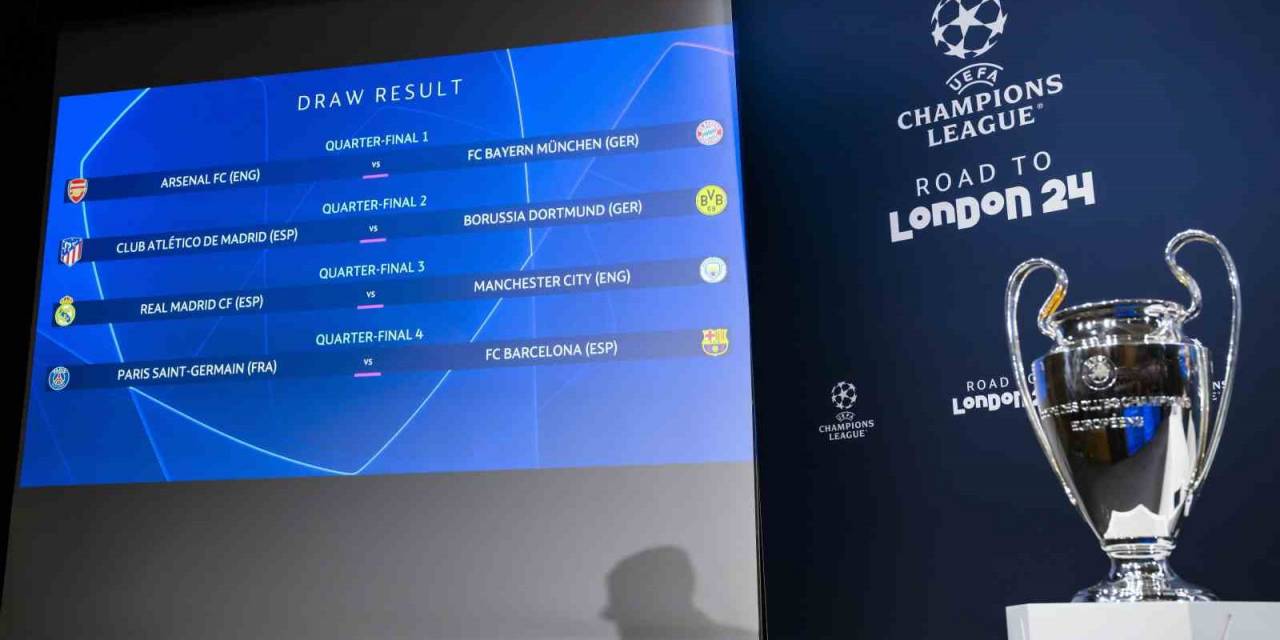 Uefa Şampiyonlar Ligi’nde Çeyrek Final Ve Yarı Final Eşleşmeleri Belli Oldu