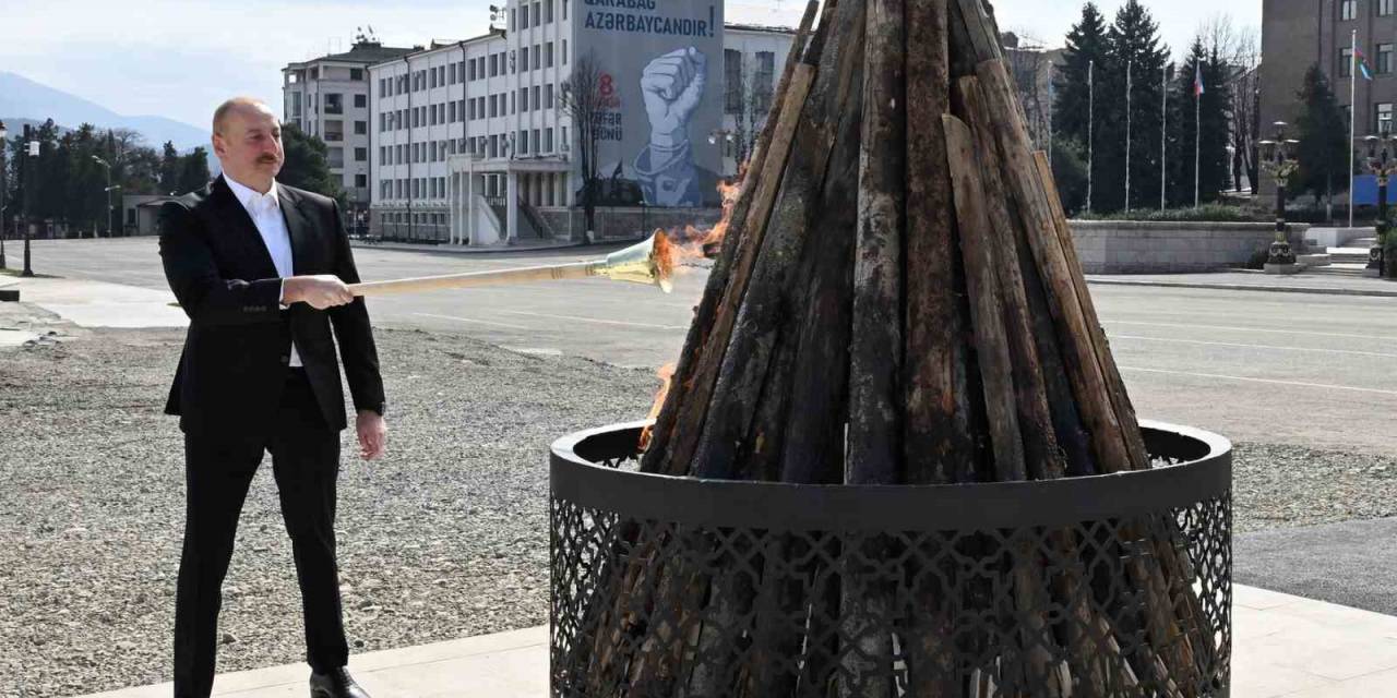 Azerbaycan Cumhurbaşkanı Aliyev Nevruz Ateşini Hankendi’de Yaktı