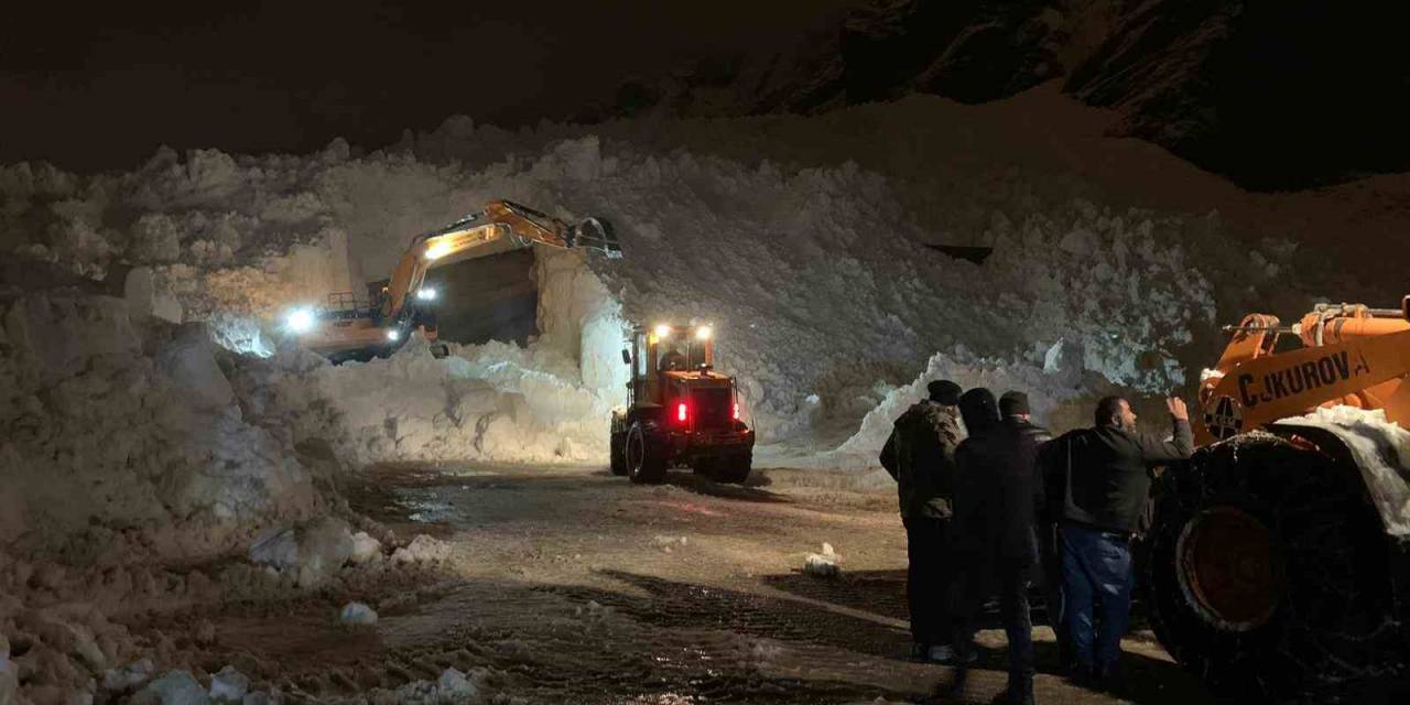 Hakkari-çukurca Karayoluna Düşen Çığlar Ekipleri Teyakkuza Geçirdi