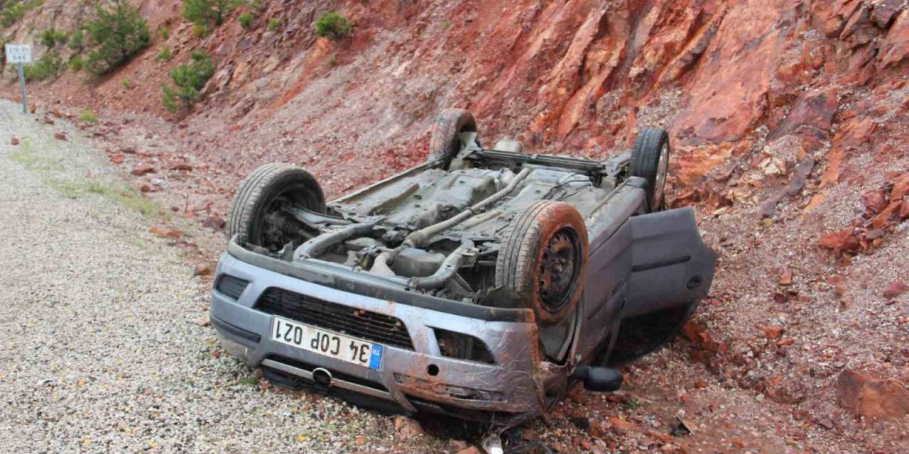 Çan’da Takla Atan Otomobilin Sürücüsü Yaralandı