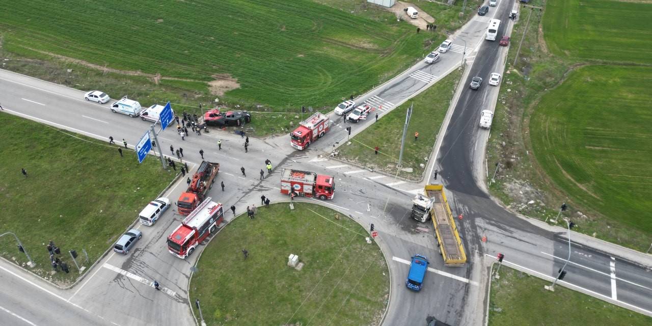 Feci Kaza Havadan Görüntülendi