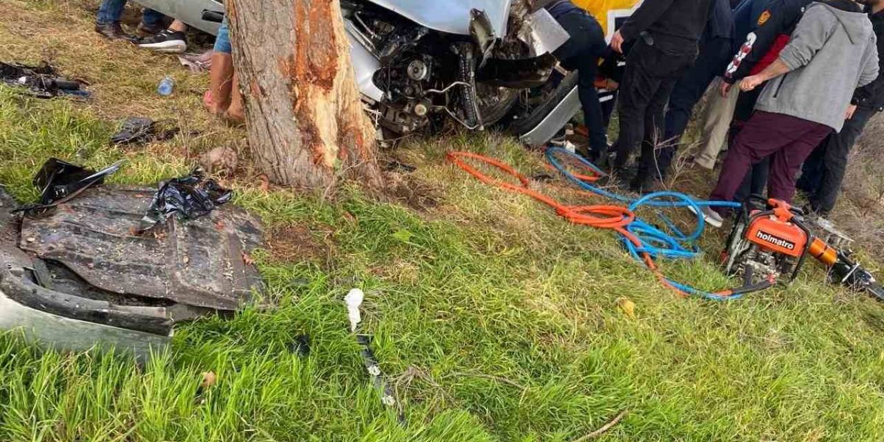 Ağaca Çarpan Otomobil Sürücüsü Ağır Yaralandı
