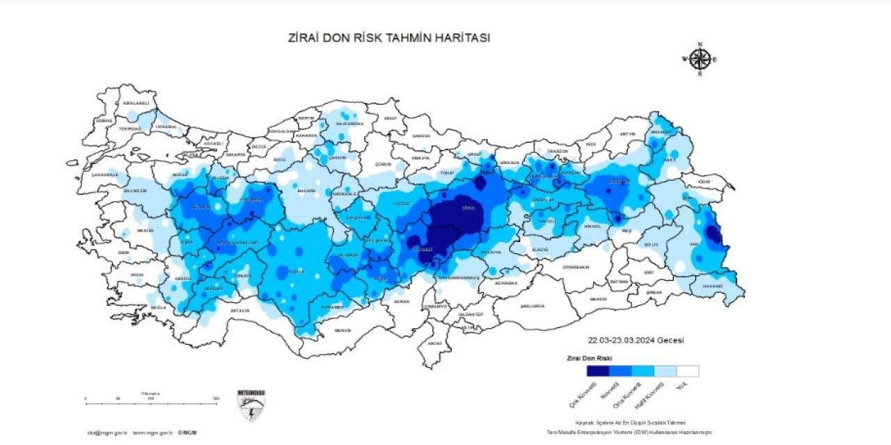 Meteoroloji Denizli İçin Zirai Don Uyarısı