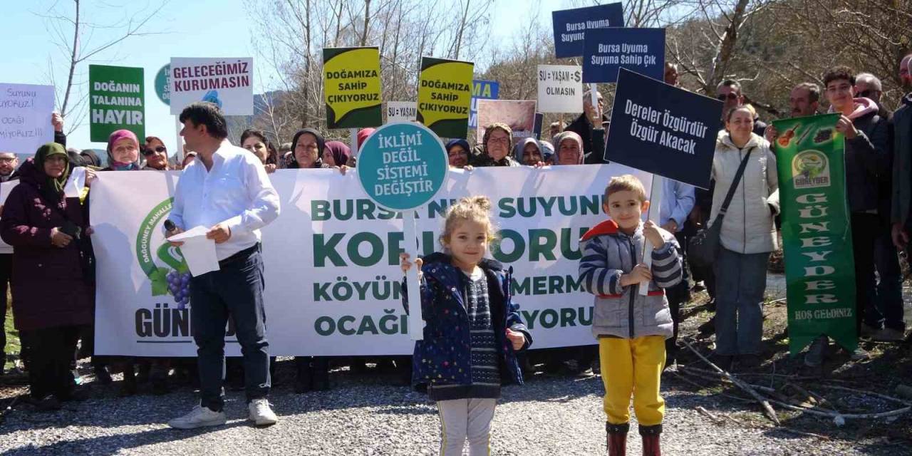 Köylüler Kocasu Deresi’ni Tehdit Eden Mermer Ocağı İçin Eylem Yaptılar