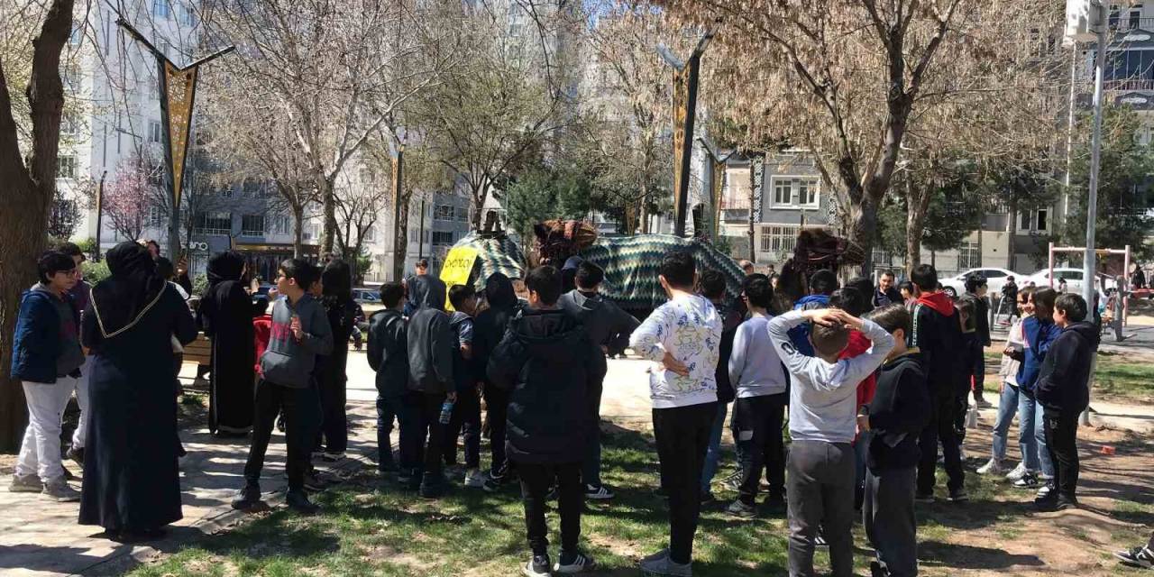 Zücaciye Dükkanı Reklamı Deve Kervanı Ve Midilli Atlarıyla Yapıldı