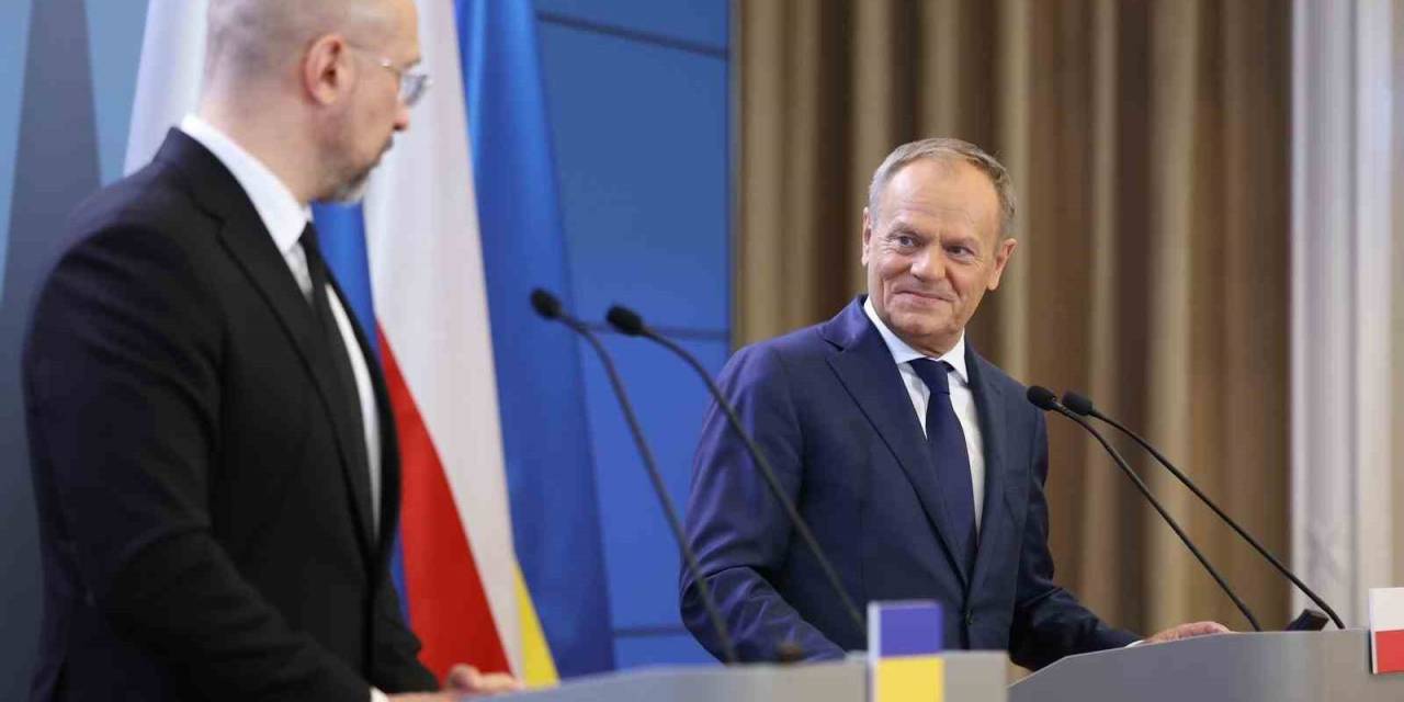 Polonya Başbakanı Tusk Ve Ukrayna Başbakanı Şmihal Bir Araya Geldi