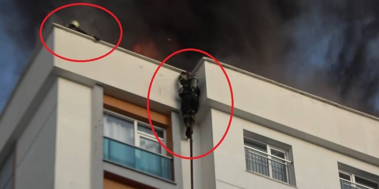 Diyarbakır’da Korku Dolu Anlar: Alevler Arasında Kalan İtfaiye Eri Kendini İtfaiye Hortumuyla Aşağı Bıraktı