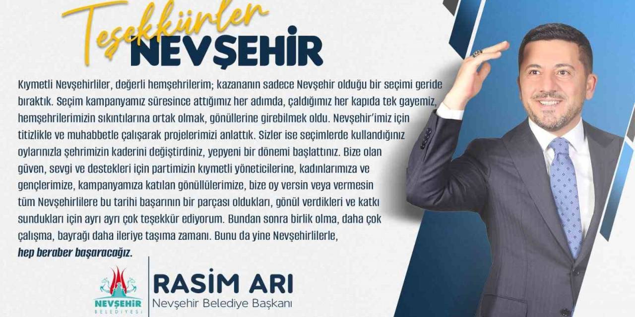 Belediye Başkanı Seçilen Rasim Arı Teşekkür Mesajı Yanladı