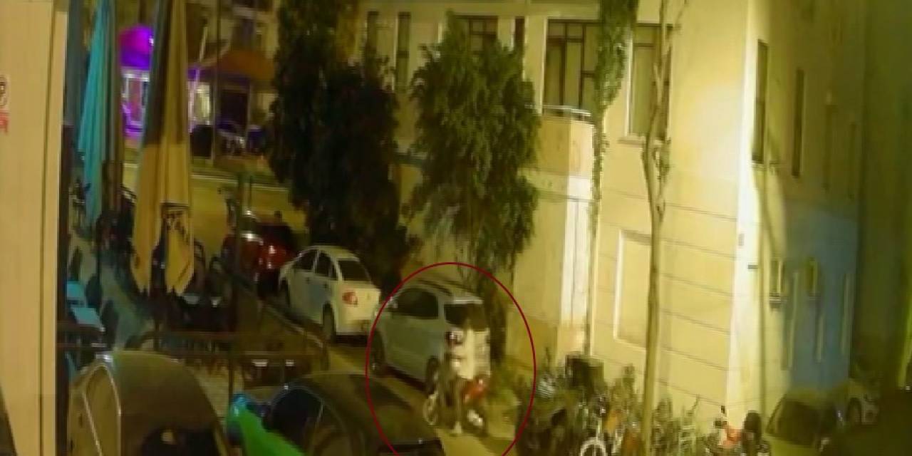 Alanya’da Motosikletin Çalınma Anı Güvenlik Kamerasında
