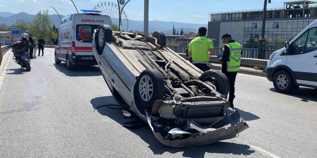 Köprü Üzerinde Cipe Arkadan Çarpan Otomobil Takla Attı: 1 Yaralı