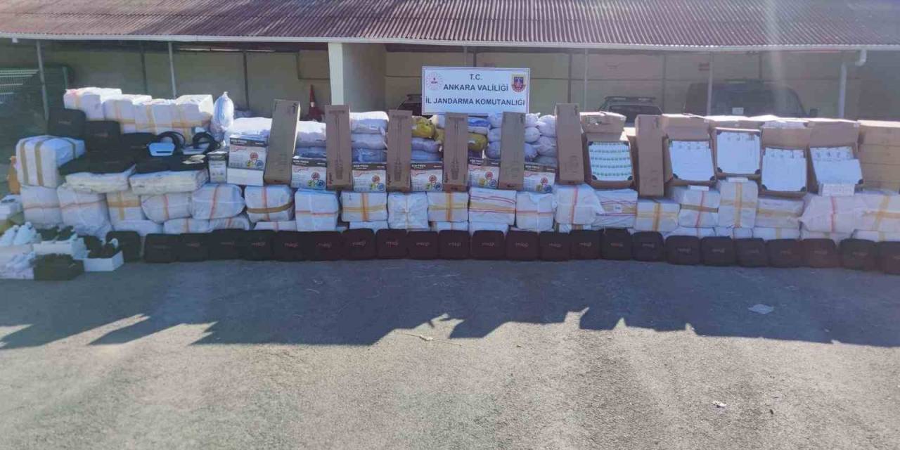 Ankara’da 35 Milyon Liralık Kaçak Tütün Ve Elektronik Malzeme Ele Geçirildi