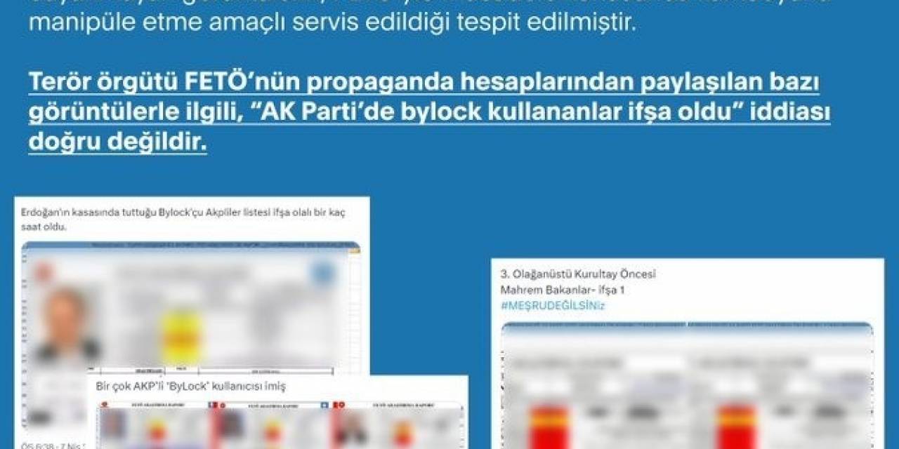 Dmm: "‘Ak Parti’de Bylock Kullananlar İfşa Oldu’ İddiası Doğru Değildir”