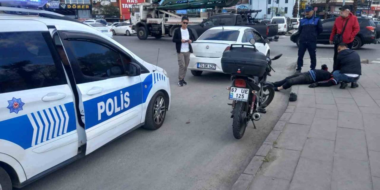 Devrilen Motosikletin Sürücüsü Yaralandı