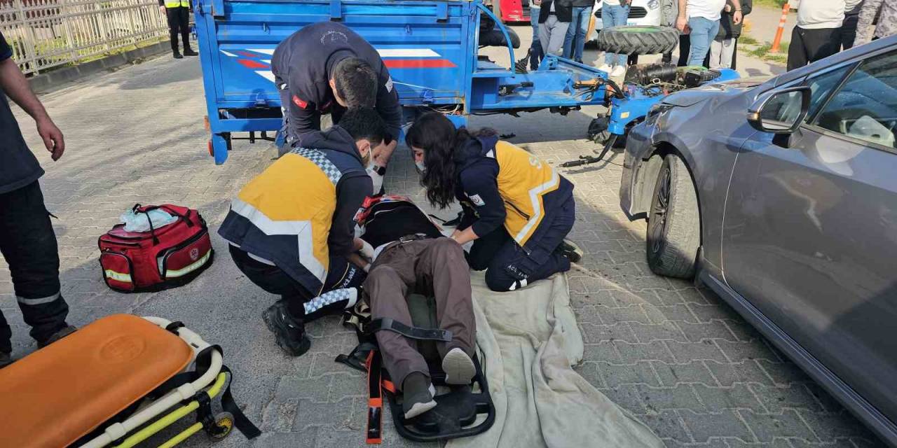 Otomobil İle Patpat Kafa Kafaya Çarpıştı: 2 Yaralı