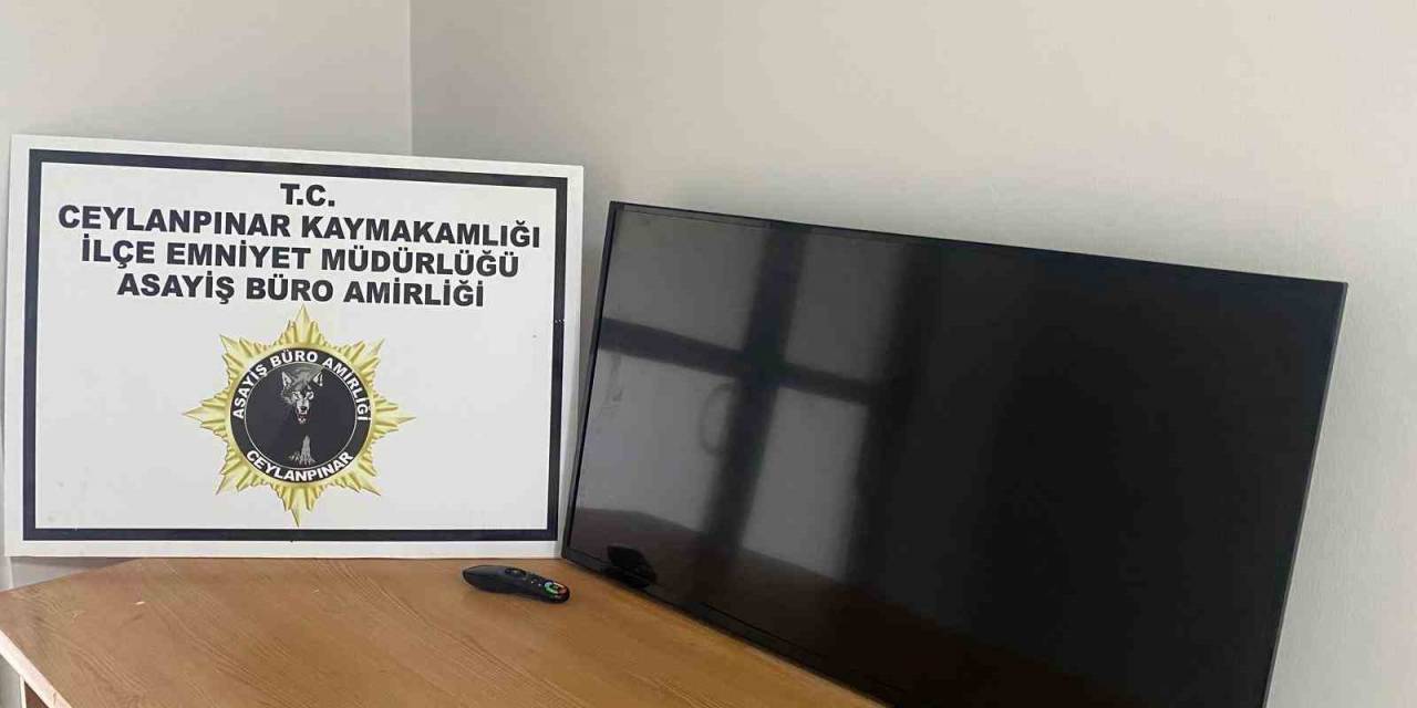 Çaldığı Televizyonla Birlikte Yakalandı