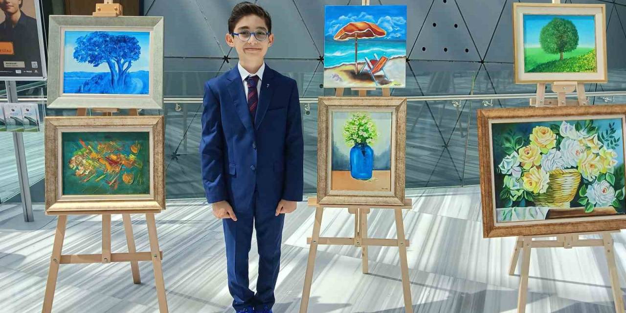 12 Yaşındaki Ressamdan Şehit Babası Anısına Resim Sergisi