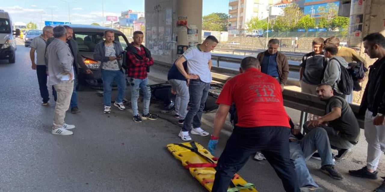 Kocaeli’de Hafif Ticari Araç Motosiklete Arkadan Çarptı: 1 Yaralı