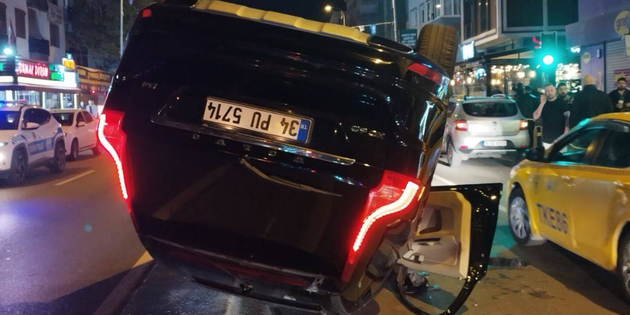 Maltepe’de Otomobil Park Edilmek İstenen Araca Çarpıp Takla Attı: 3 Yaralı