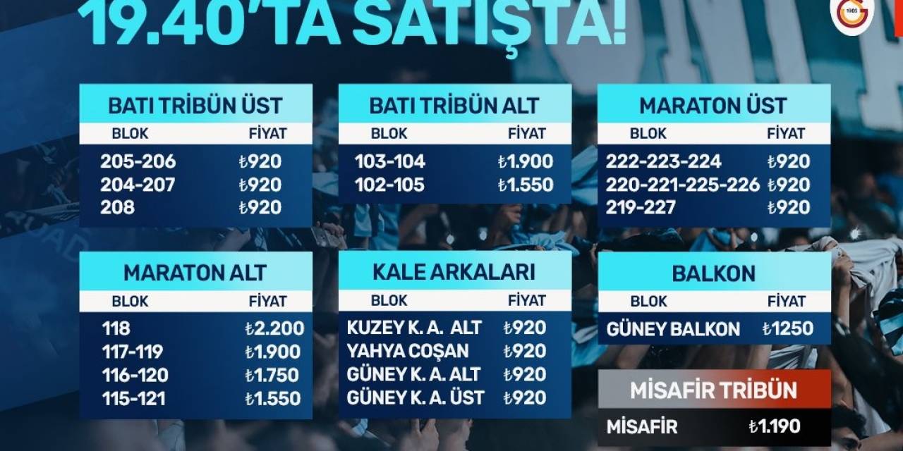 Adana Demirspor - Galatasaray Maçı Biletleri Satışta