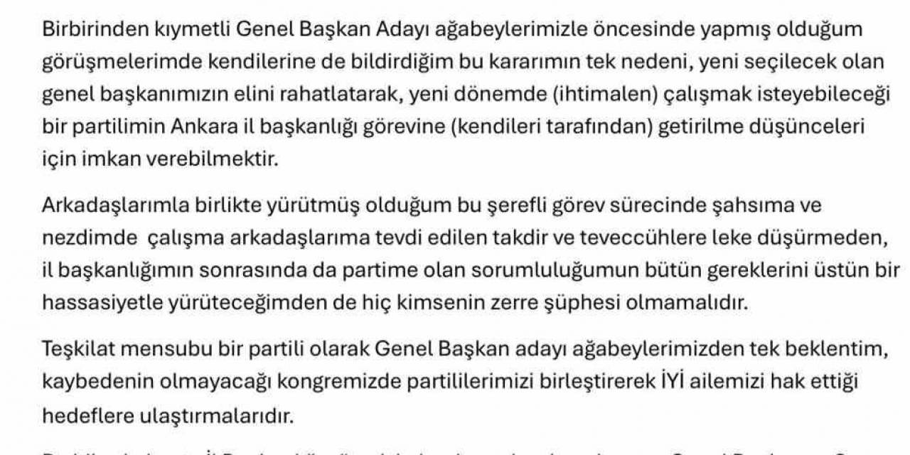 İyi Parti Ankara İl Başkanı Akif Sarp Önder Görevinden İstifa Etti