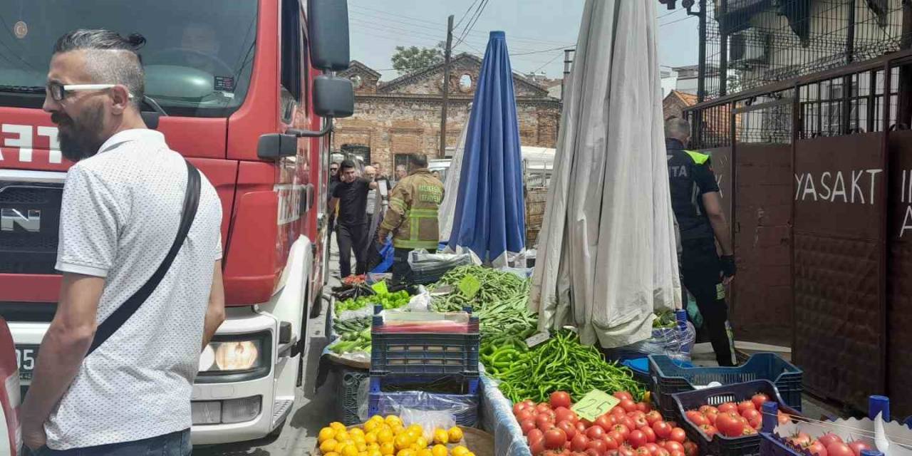 Edremit’te Pazar Yerinde Yangın Paniği