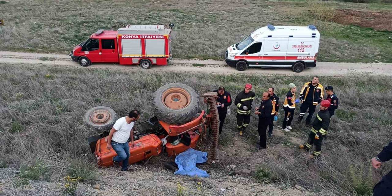 Şarampole Devrilen Traktörün Altında Kalan Sürücü Öldü