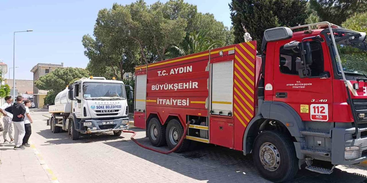 Söke’de Okul Binasında Yangın