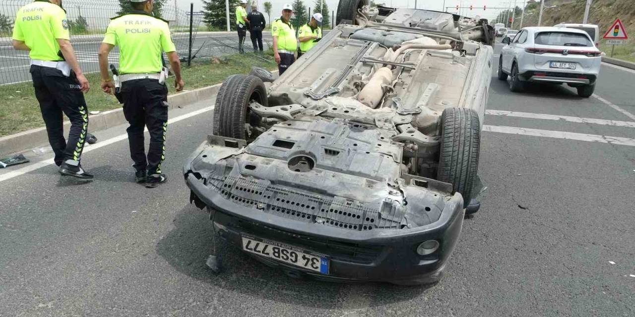 Kontrolden Çıkan Araç Refüje Çarparak Takla Attı: 1 Yaralı