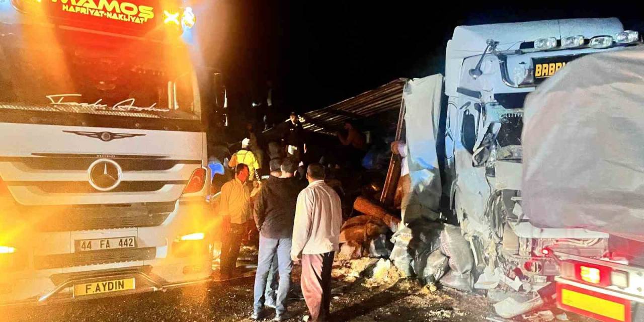 Malatya’da Yem Yüklü Tır Devrildi