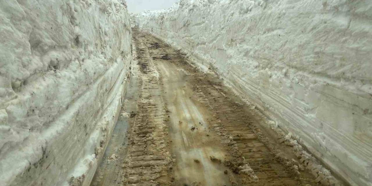 Mayıs Ayında 5 Metreyi Bulan Karda Yol Açma Çalışması Sürüyor