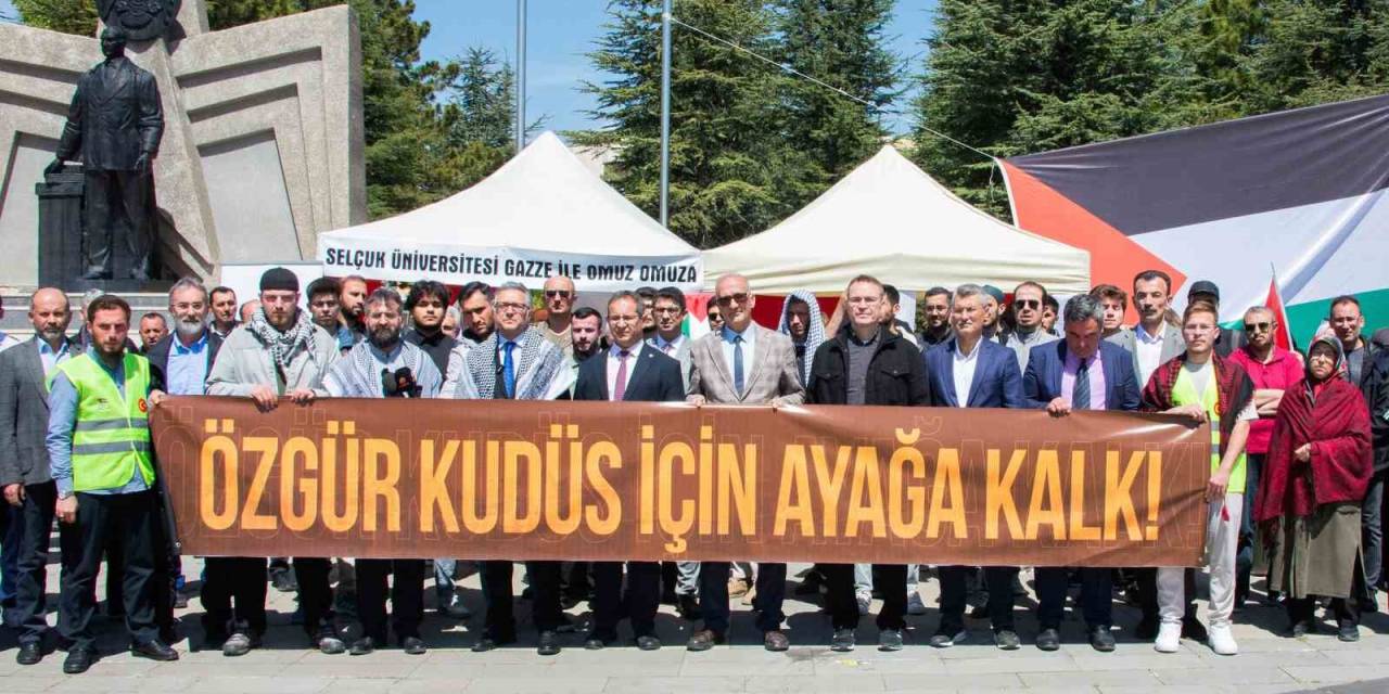 Selçuk Üniversitesindeki Gazze Nöbeti Sürüyor