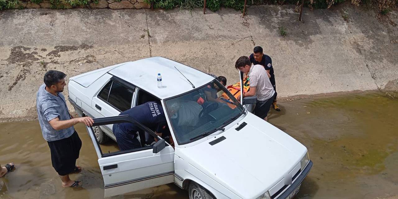 Otomobil Sulama Kanalına Düştü: 1 Yaralı
