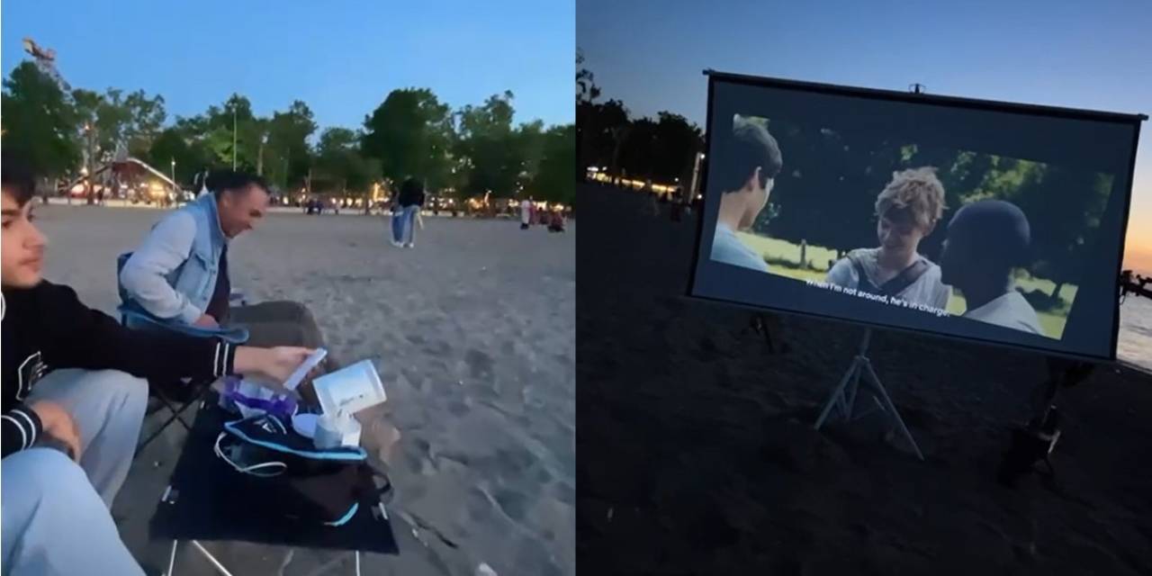 Yalova’da 3 Kafadar Plajı Açık Hava Sinemasına Çevirdi