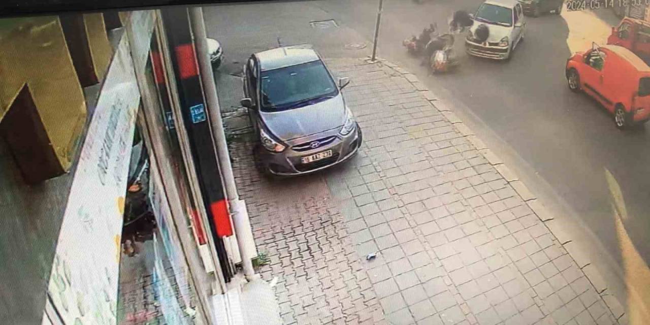 Tekirdağ’da 2 Kişinin Yaralandığı Kaza Kamerada