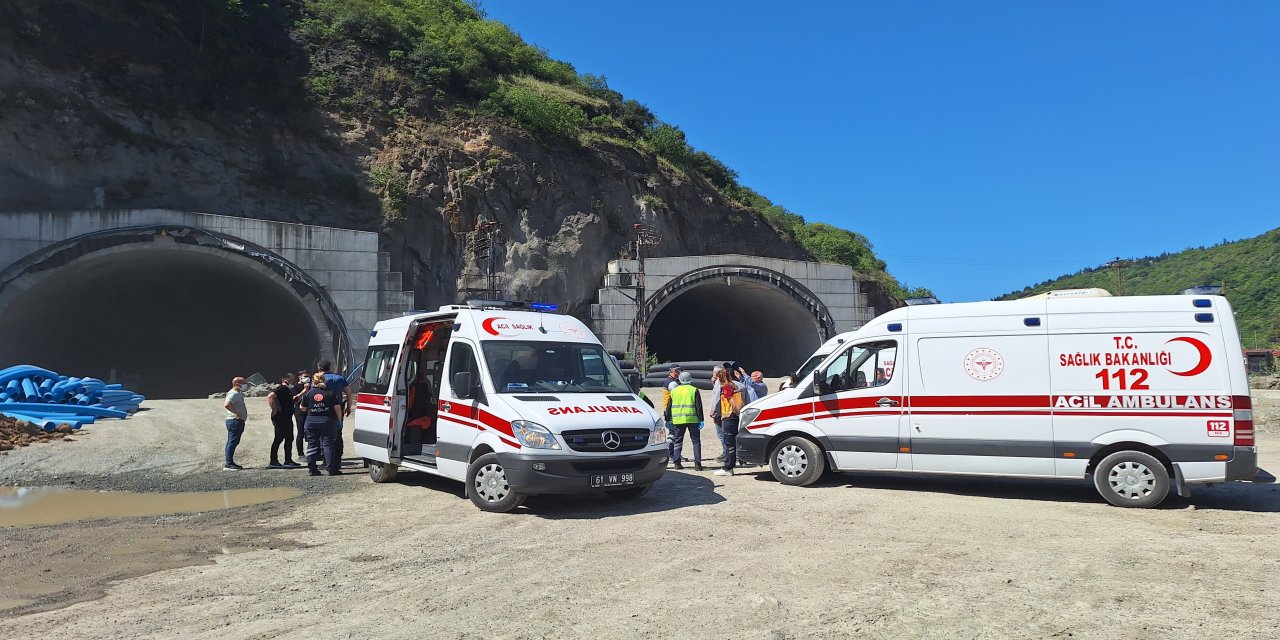 Trabzon’da tünel inşaatında iskele çöktü: 1 işçi yaralandı
