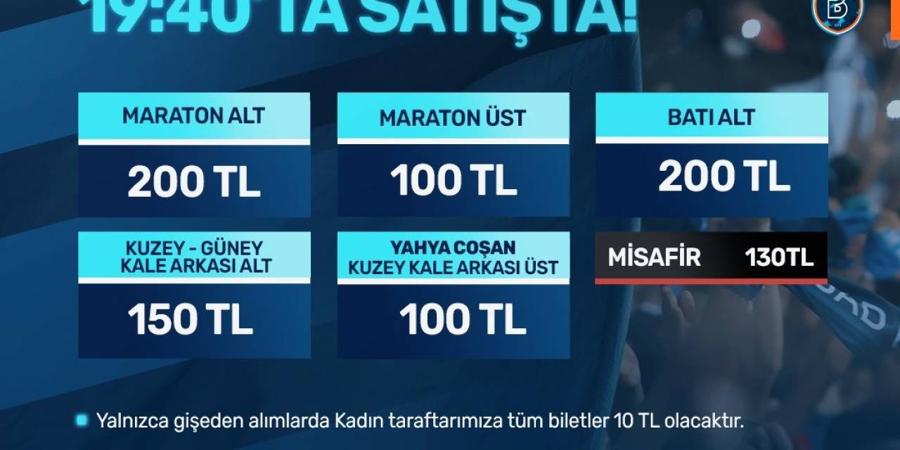 Y. Adana Demirspor - Rams Başakşehir Maçının Biletleri Satışa Çıktı