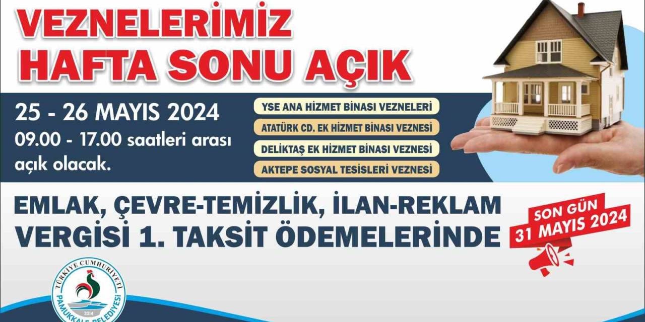 Pamukkale Belediyesi’nde Vezneler Hafta Sonu Açık Olacak