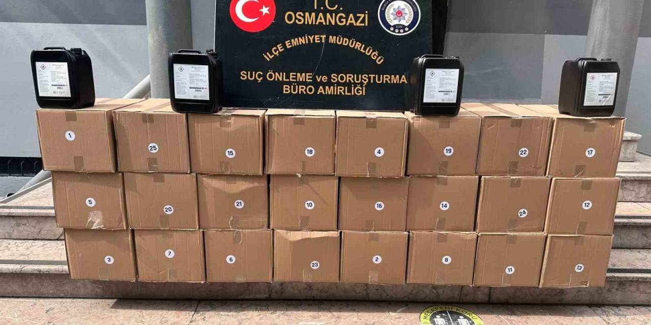 Bursa’da Kaçak Alkol Operasyonu : 500 Litre Etil Alkol Şüpheliyle Yakalandı