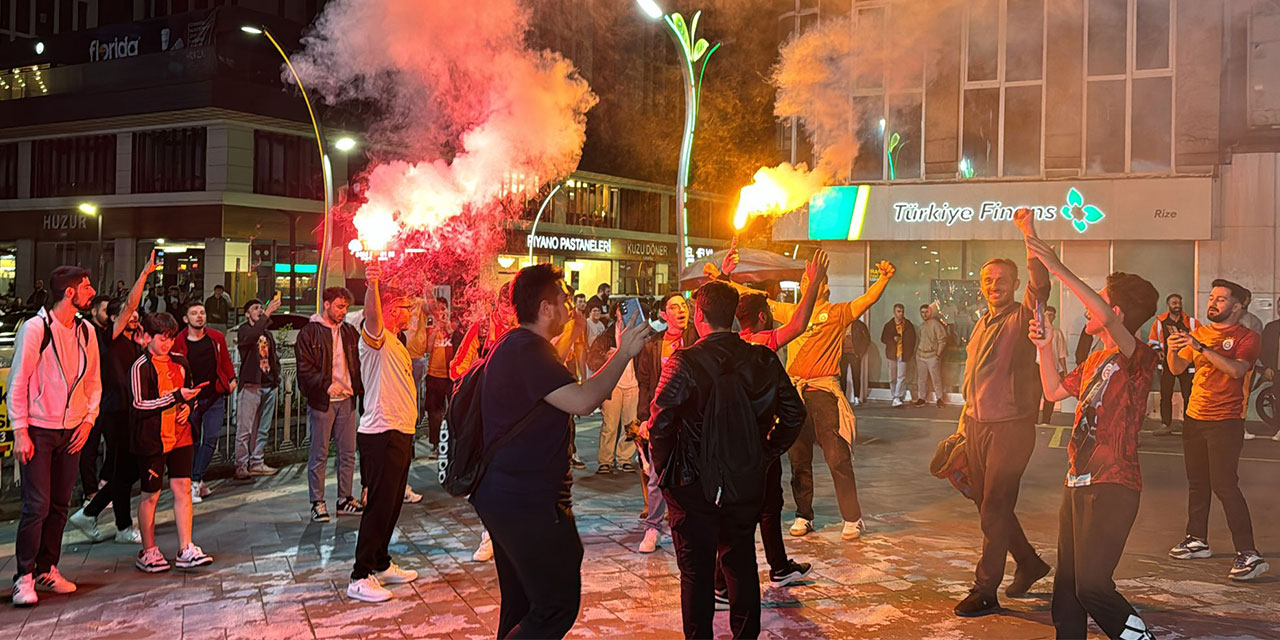 Galatasaray'ın şampiyonluk kutlamalarına Çaykur Rizespor taraftarları engel oldu