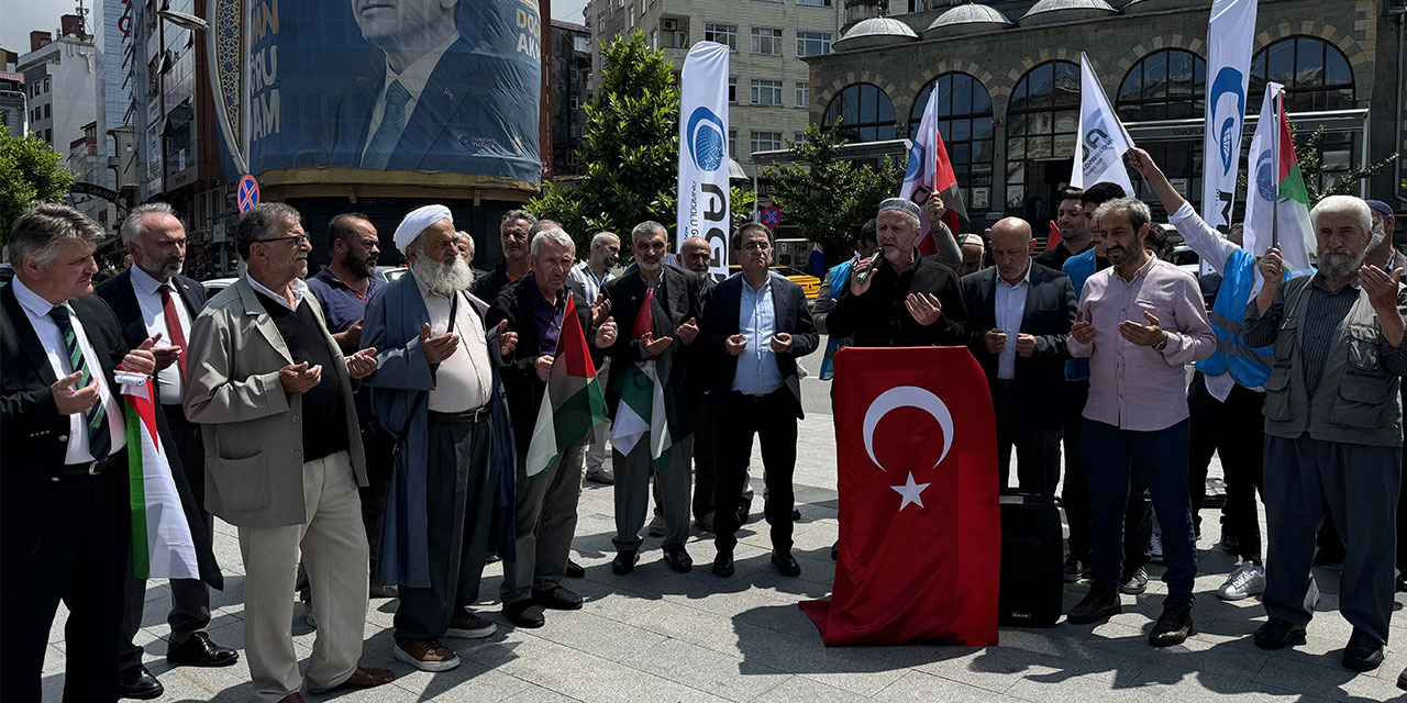 İsrail'in Gazze'ye yönelik saldırıları Rize'de protesto edildi