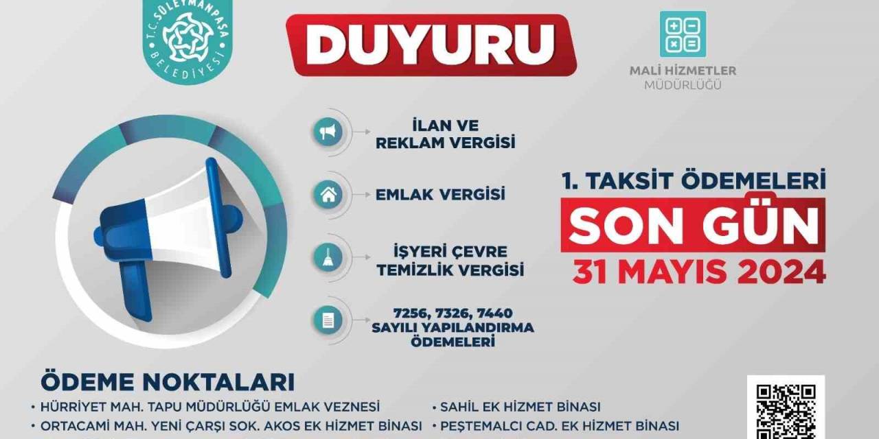 Emlak İlan Ve Çevre Temizlik Vergisi 1. Taksit Ödemesinde Son Gün 31 Mayıs