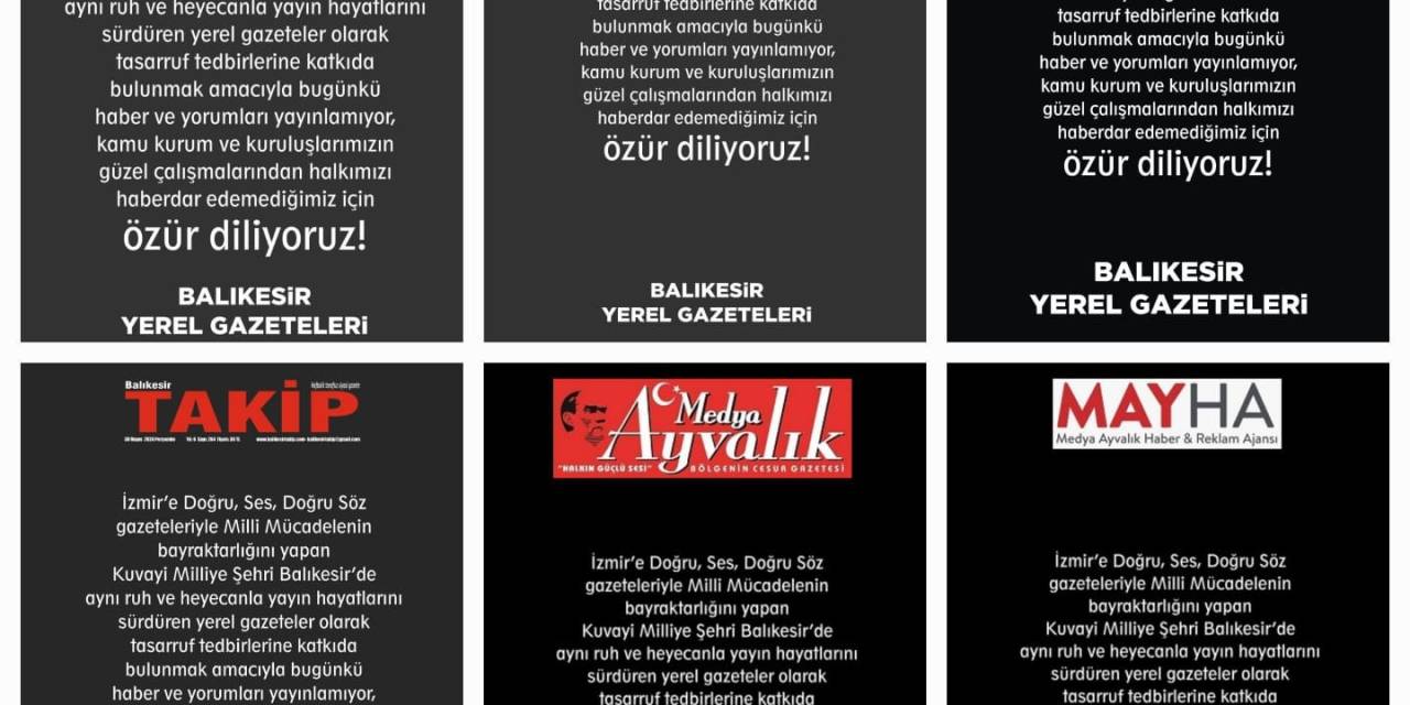 Balıkesir Medyası Sayfa Karattı