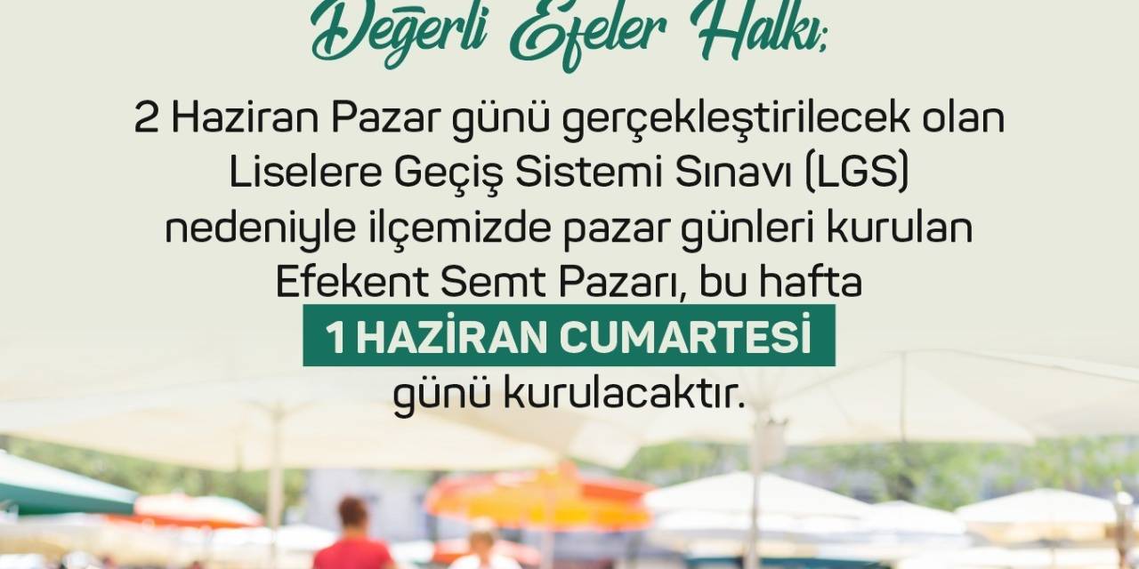 Efekent Semt Pazarına Lgs Ayarı